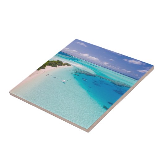 Tropisch strand tegeltje (Zijkant)