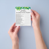 Tropisch strand thema bruidsmeisjesfeest trivia vr flyer (Hand)