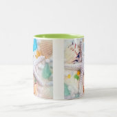 Tropisch strand thema tweekleurige koffiemok (Center)