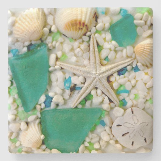 Tropisch strand Theme Drink Coasters Stenen Onderzetter (Voorkant)