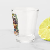 Tropisch strand Tiki Bar bruiloft feest Shot Glas (Rechts)