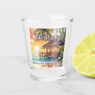 Tropisch strand Tiki Bar bruiloft feest Shot Glas