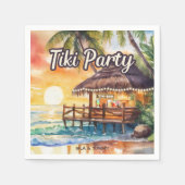 Tropisch strand Tiki-feestcocktail Servet (Voorkant)