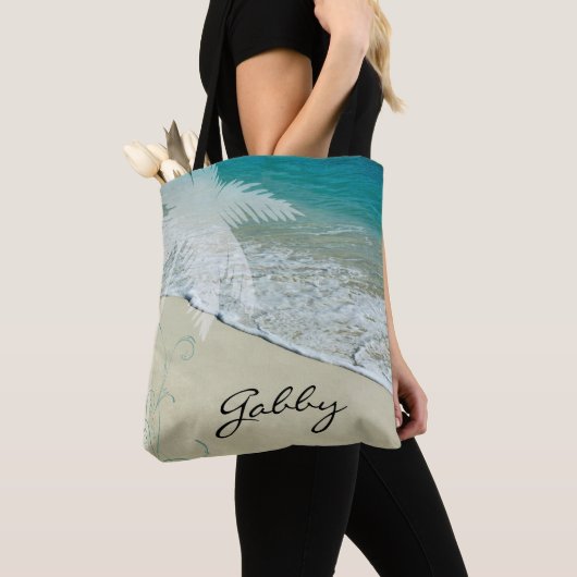 Tropisch strand tote bag (Dichtbij)