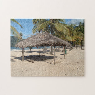 Tropisch strand Trinidad en Tobago. Legpuzzel