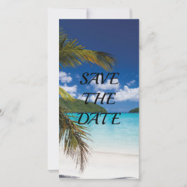 Tropisch strand trouw save the date bedankkaart