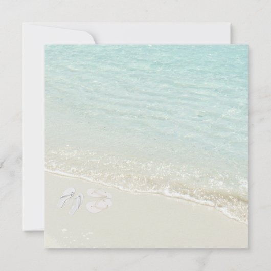 Tropisch strand Turquoise Palm Tree Square Flat Save The Date (Achterkant)