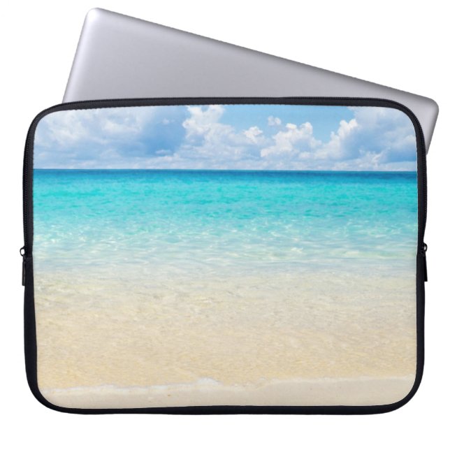 Tropisch strand Turquoise Water Laptop Sleeve (Voorkant)
