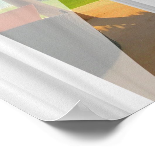 Tropisch strand Uitzicht door uw venster Poster (Hoek)