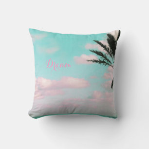 Tropisch strand, Uitzicht van de oceaan, Palm Beau Kussen