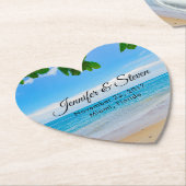 Tropisch strand Vacation Island Wedding Kartonnen Onderzetters (Gekanteld)