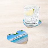 Tropisch strand Vacation Island Wedding Kartonnen Onderzetters (Insitu)