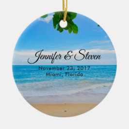 Tropisch strand Vacation Island Wedding Keramisch Ornament