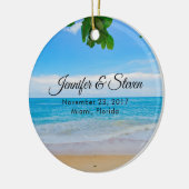 Tropisch strand Vacation Island Wedding Keramisch Ornament (Links)
