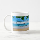 Tropisch strand Vacation Island Wedding Koffiemok (Links)