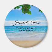 Tropisch strand Vacation Island Wedding Magneet (Voorkant)