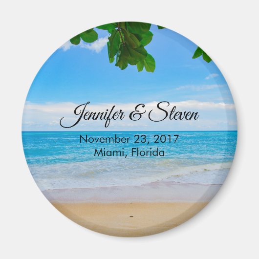 Tropisch strand Vacation Island Wedding Magneet (Voorkant)