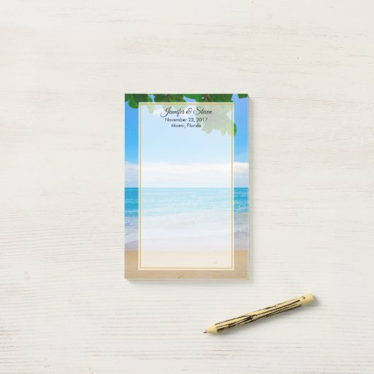 Tropisch strand Vacation Island Wedding Post-it® Notes (Op bureau)
