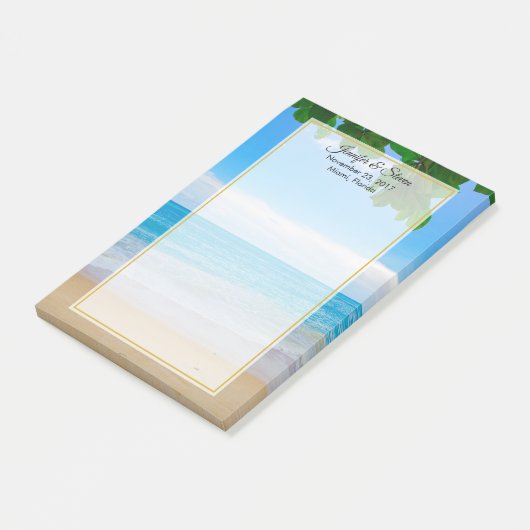 Tropisch strand Vacation Island Wedding Post-it® Notes (Schuin)