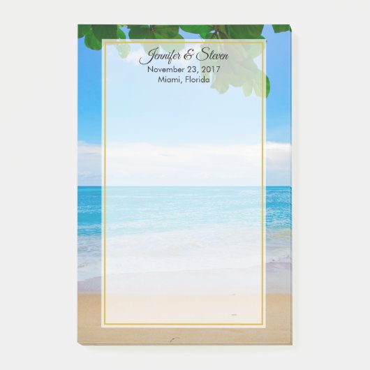 Tropisch strand Vacation Island Wedding Post-it® Notes (Voorkant)