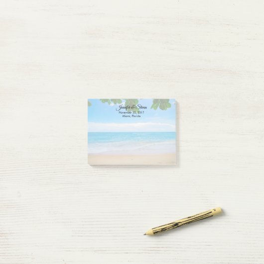 Tropisch strand Vacation Island Wedding Post-it® Notes (Op bureau)