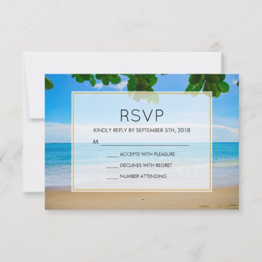 Tropisch strand Vacation Island Wedding RSVP (Voorkant)