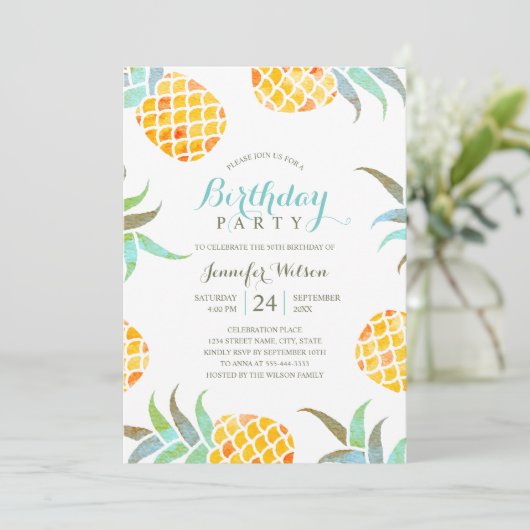 Tropisch strand van Birthday Party Kaart (Staand voorkant)