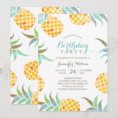 Tropisch strand van Birthday Party Kaart (Voorkant / Achterkant)