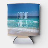 Tropisch strand van Carib Vibes Turquoise Water Blikjeskoeler (Voorkant)