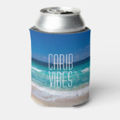 Tropisch strand van Carib Vibes Turquoise Water Blikjeskoeler (Blikje Achterkant)