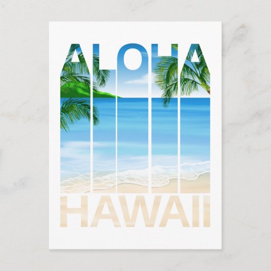 Tropisch strand van de Aloha Hawaii-eilanden Briefkaart (Voorkant)