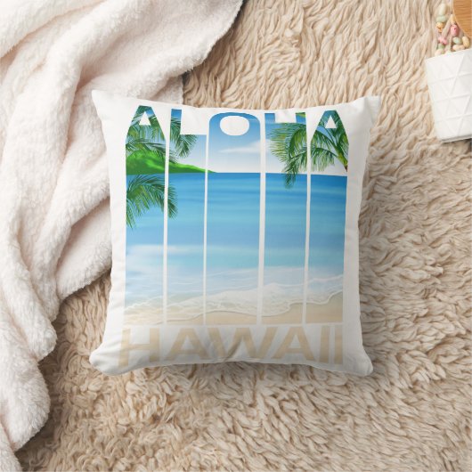 Tropisch strand van de Aloha Hawaii-eilanden Kussen (Deken)