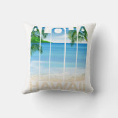 Tropisch strand van de Aloha Hawaii-eilanden Kussen (Achterkant)