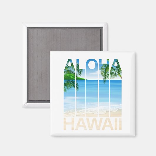 Tropisch strand van de Aloha Hawaii-eilanden Magneet (Voorkant / Achterkant)