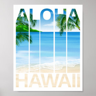 Tropisch strand van de Aloha Hawaii-eilanden Poster