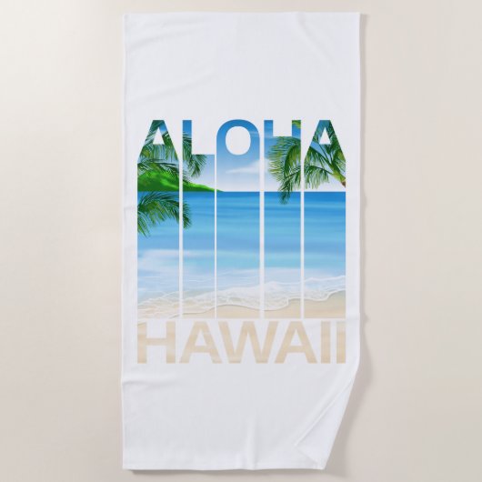 Tropisch strand van de Aloha Hawaii-eilanden Strandlaken (Voorkant)