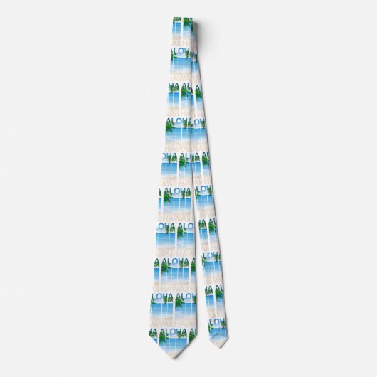 Tropisch strand van de Aloha Hawaii-eilanden Stropdas (Voorkant)