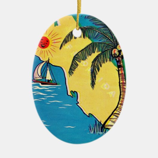 Tropisch strand van Florida Keramisch Ornament (Voorkant)