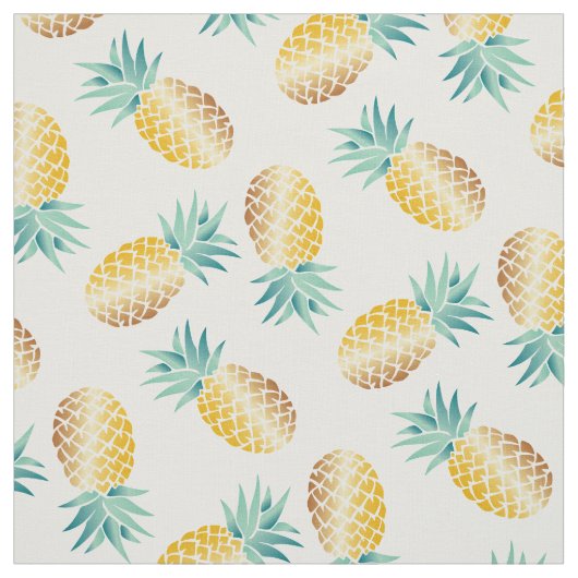 Tropisch strand van Hawaiian Pineapple Stof (Swatch)
