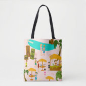 Tropisch strand van Pool Tote Bag (Voorkant)
