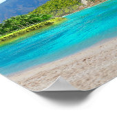 Tropisch strand van Sandy Beach Palm Tree Paradise Poster (Hoek)