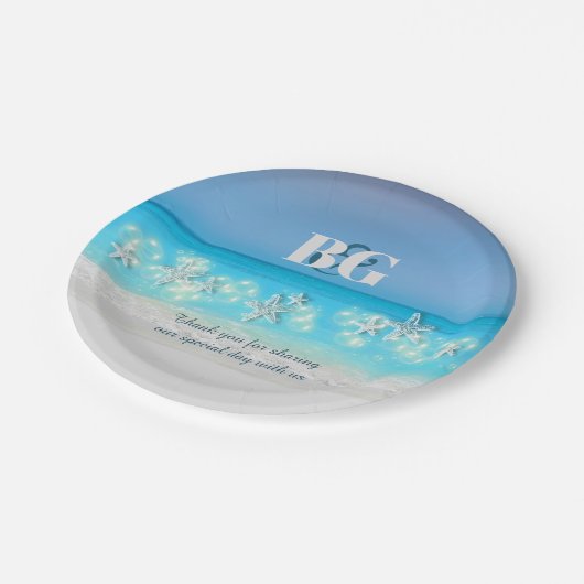 tropisch strand van Starfish paradijs Papieren Bordje (Gekanteld)