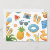 Tropisch strand verjaardagsfeest foto bedankkaart (Achterkant)