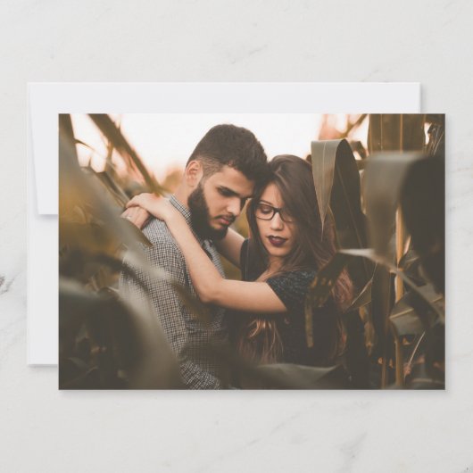 Tropisch strand Verloving Foto bruiloft Save The Date (Achterkant)