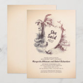 tropisch strand | Verlovingsfeest Kaart (Voorkant / Achterkant)