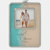 Tropisch strand verzilverd omlijst ornament (Voorkant)