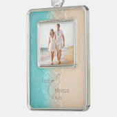 Tropisch strand verzilverd omlijst ornament (Links)