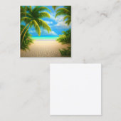 Tropisch strand vierkante visitekaartje (Voorkant / Achterkant)