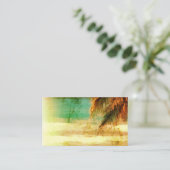 Tropisch strand visitekaartje sjabloon palmbladere (Staand voorkant)