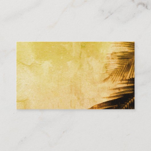 Tropisch strand visitekaartje sjabloon palmbladere (Achterkant)